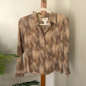 Talbots petites, sure silk collection blouse with fun print!